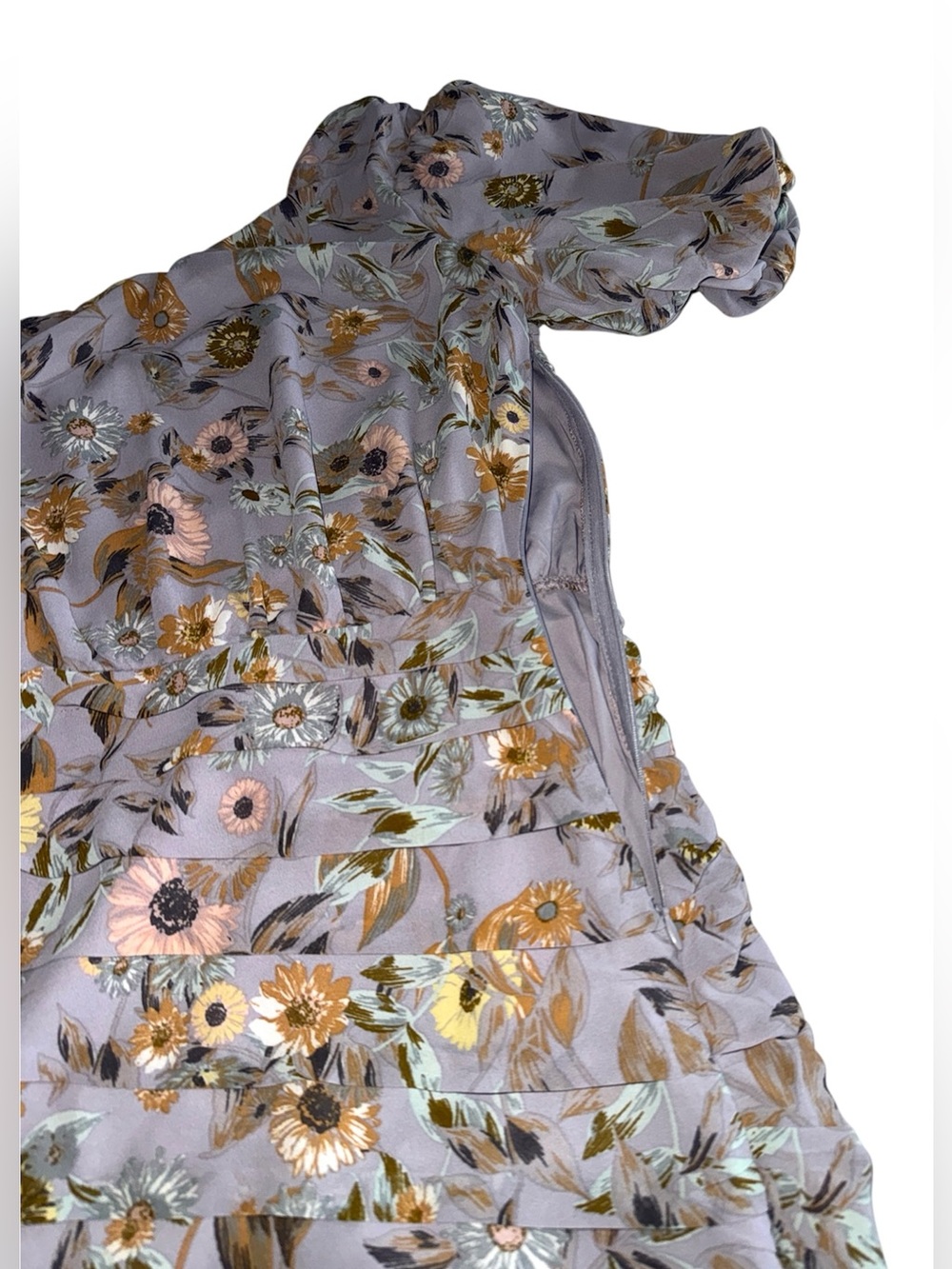 ASTR The Label Floral One-Shoulder Ruffle Mini Dress - Lavender - Picture 4 of 6